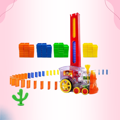 Domino Train Toy Set with Lights and Sounds