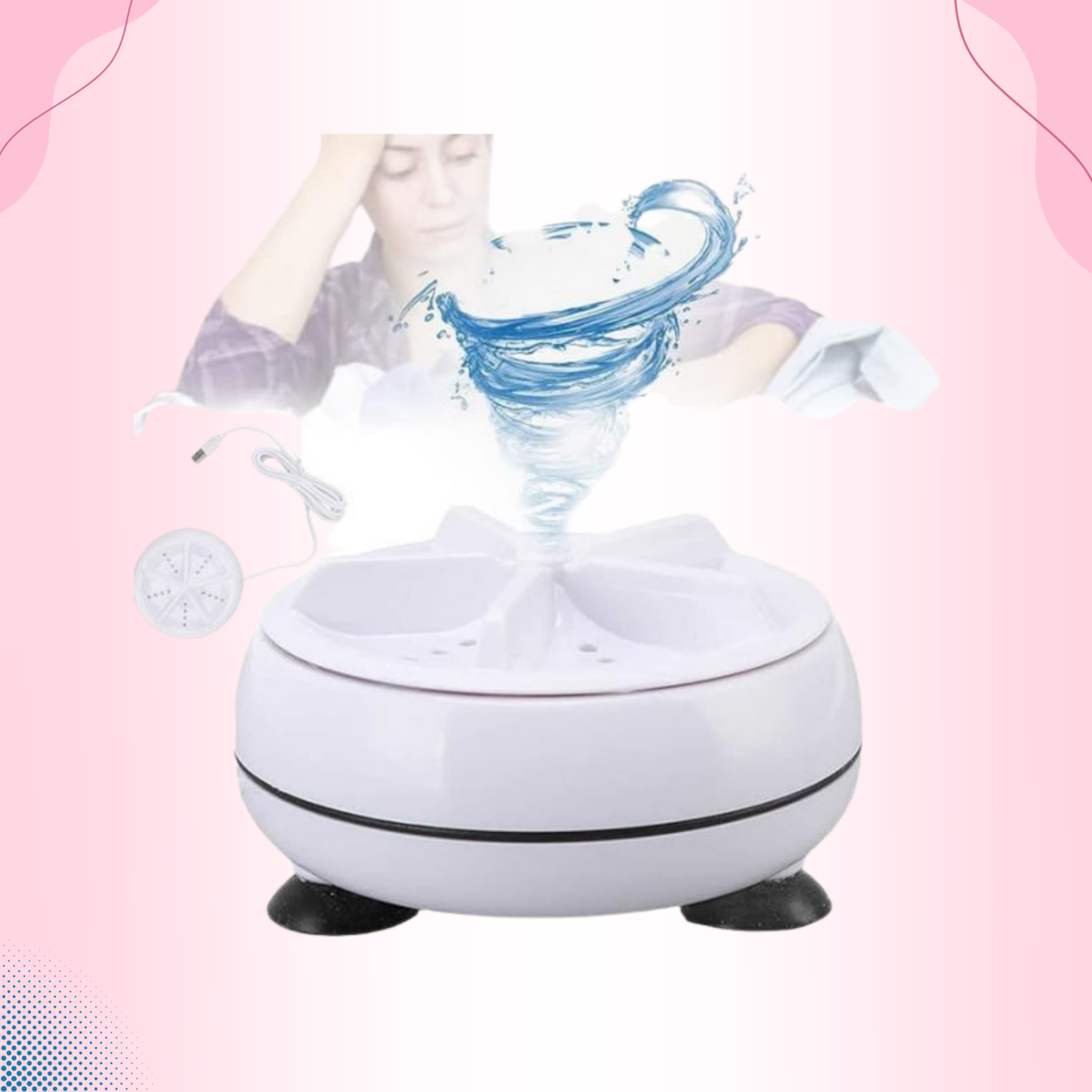 Portable USB Mini Washer Ultrasonic Turbo Travel Washing Machine