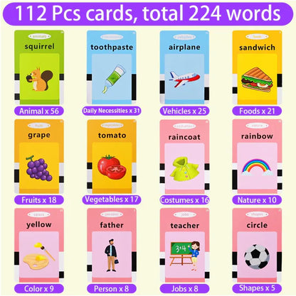 Interactive Flashcard Reader for Kids – 112 Learning Cards, Educational Talking Toy