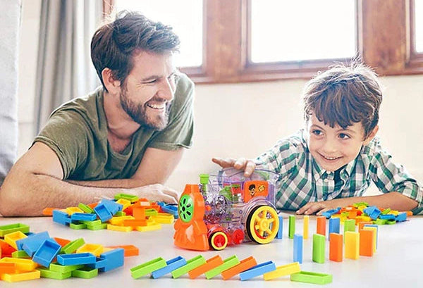 Domino Train Toy Set with Lights and Sounds