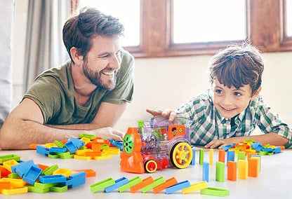 Domino Train Toy Set with Lights and Sounds