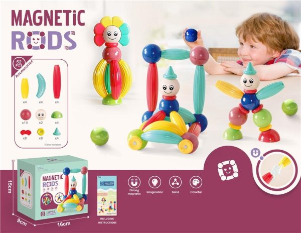 Magnetic Rods Building Blocks Set Montessori Toys for Kids