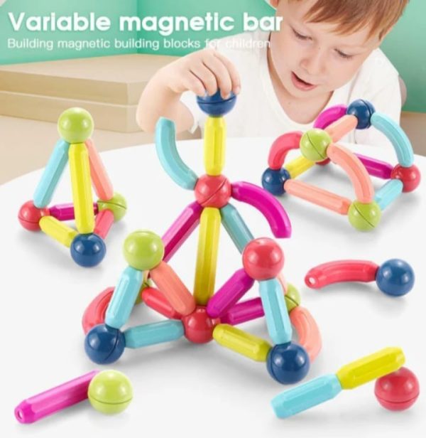 Magnetic Rods Building Blocks Set Montessori Toys for Kids